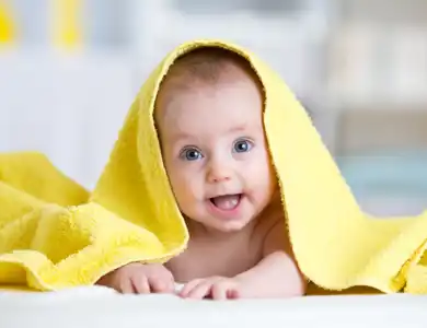 Baby Yellow Towel Shutterstock 501288847